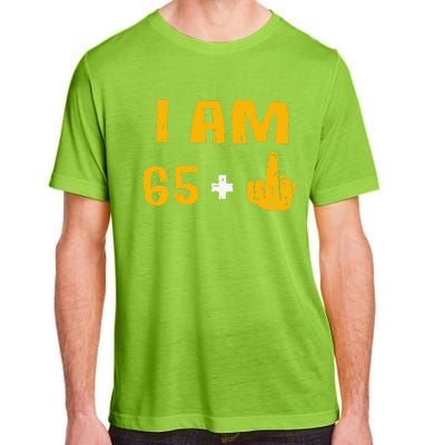 I Am 65 Plus 1 Middle Finger 66th Birthday Gift 66 Years Old Adult ChromaSoft Performance T-Shirt