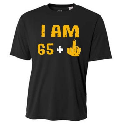 I Am 65 Plus 1 Middle Finger 66th Birthday Gift 66 Years Old Cooling Performance Crew T-Shirt