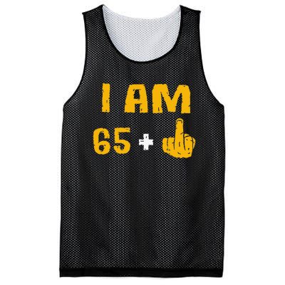 I Am 65 Plus 1 Middle Finger 66th Birthday Gift 66 Years Old Mesh Reversible Basketball Jersey Tank