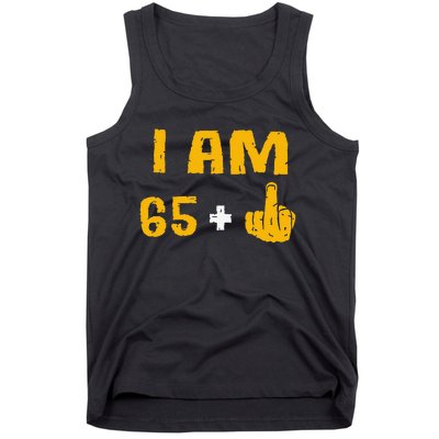 I Am 65 Plus 1 Middle Finger 66th Birthday Gift 66 Years Old Tank Top