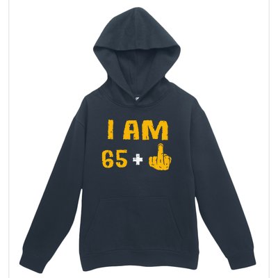 I Am 65 Plus 1 Middle Finger 66th Birthday Gift 66 Years Old Urban Pullover Hoodie