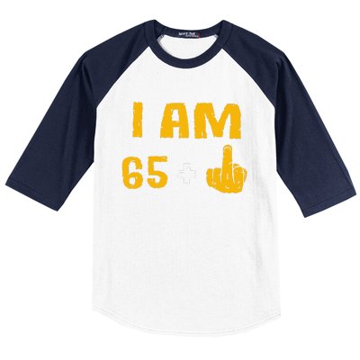 I Am 65 Plus 1 Middle Finger 66th Birthday Gift 66 Years Old Baseball Sleeve Shirt