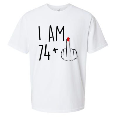 I Am 74 Plus 1 Middle Finger For A 75th Birthday For Wo Sueded Cloud Jersey T-Shirt