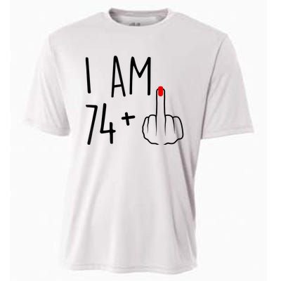 I Am 74 Plus 1 Middle Finger For A 75th Birthday For Wo Cooling Performance Crew T-Shirt