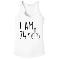 I Am 74 Plus 1 Middle Finger For A 75th Birthday For Wo Ladies PosiCharge Competitor Racerback Tank