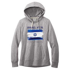 Israel at 75 Years Old Independence Happy Birthday Women's Fleece Hoodie