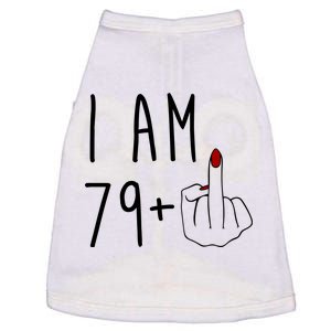 I Am 79 Plus Middle Finger Funny 80th Birthday Doggie Tank