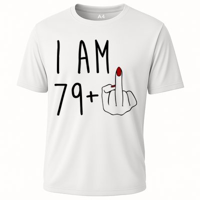 I Am 79 Plus Middle Finger Funny 80th Birthday Performance Shirt