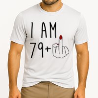 I Am 79 Plus Middle Finger Funny 80th Birthday Cooling Performance Crew T-Shirt