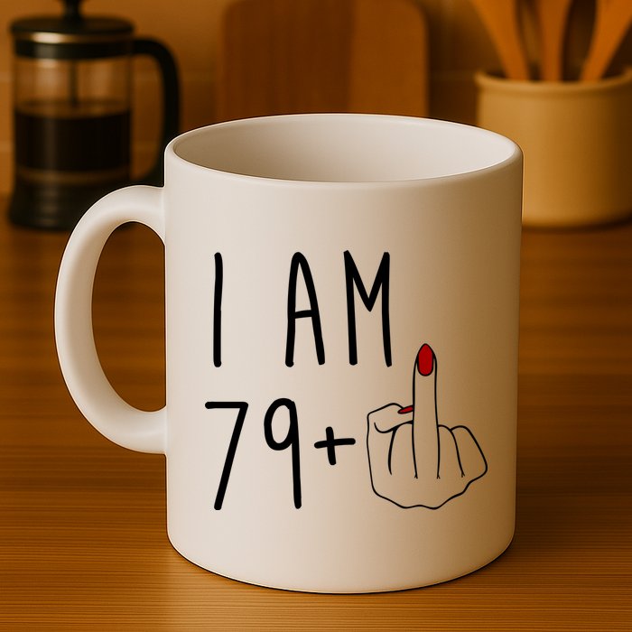 I Am 79 Plus Middle Finger Funny 80th Birthday Mug