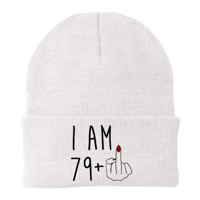 I Am 79 Plus Middle Finger Funny 80th Birthday Beanie