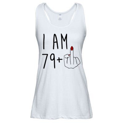I Am 79 Plus Middle Finger Funny 80th Birthday Ladies Essential Flowy Tank