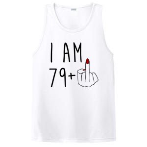 I Am 79 Plus Middle Finger Funny 80th Birthday PosiCharge Competitor Tank