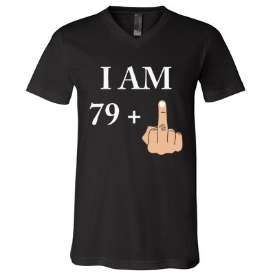 I Am 79 Plus 1 Funny 80th Birthday 1940 1941 V-Neck T-Shirt