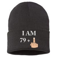 I Am 79 Plus 1 Funny 80th Birthday 1940 1941 Sustainable Knit Beanie