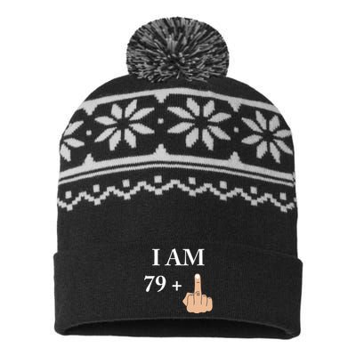 I Am 79 Plus 1 Funny 80th Birthday 1940 1941 USA-Made Snowflake Beanie