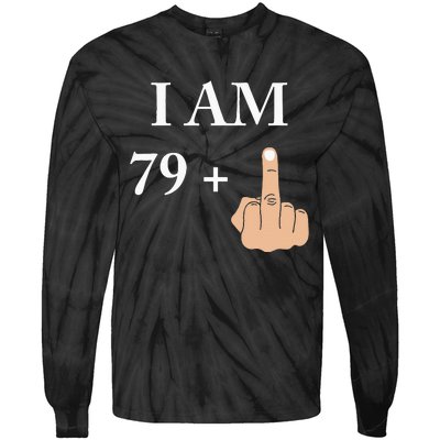 I Am 79 Plus 1 Funny 80th Birthday 1940 1941 Tie-Dye Long Sleeve Shirt