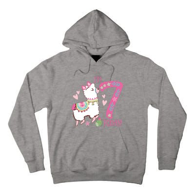 I Am 7 Years Old 7th Birthday Girl Alpaca / Llama Tall Hoodie