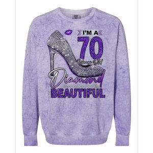 IM A 70 Years Old Diamond 70 And Fabulous Birthday Colorblast Crewneck Sweatshirt