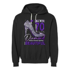 IM A 70 Years Old Diamond 70 And Fabulous Birthday Garment-Dyed Fleece Hoodie