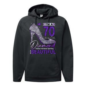 IM A 70 Years Old Diamond 70 And Fabulous Birthday Performance Fleece Hoodie