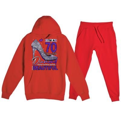 IM A 70 Years Old Diamond 70 And Fabulous Birthday Premium Hooded Sweatsuit Set