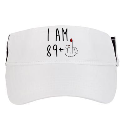I Am 89 Plus Middle Finger Funny 90th Birthday Adult Drive Performance Visor
