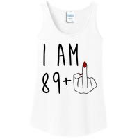 I Am 89 Plus Middle Finger Funny 90th Birthday Ladies Essential Tank