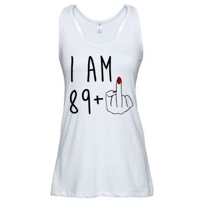 I Am 89 Plus Middle Finger Funny 90th Birthday Ladies Essential Flowy Tank