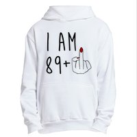 I Am 89 Plus Middle Finger Funny 90th Birthday Urban Pullover Hoodie