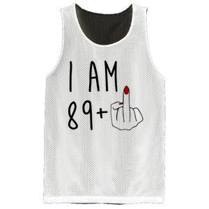 I Am 89 Plus Middle Finger Funny 90th Birthday Mesh Reversible Basketball Jersey Tank