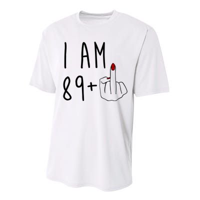 I Am 89 Plus Middle Finger Funny 90th Birthday Performance Sprint T-Shirt