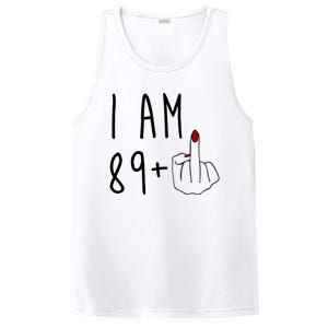 I Am 89 Plus Middle Finger Funny 90th Birthday PosiCharge Competitor Tank