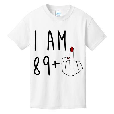 I Am 89 Plus Middle Finger Funny 90th Birthday Kids T-Shirt