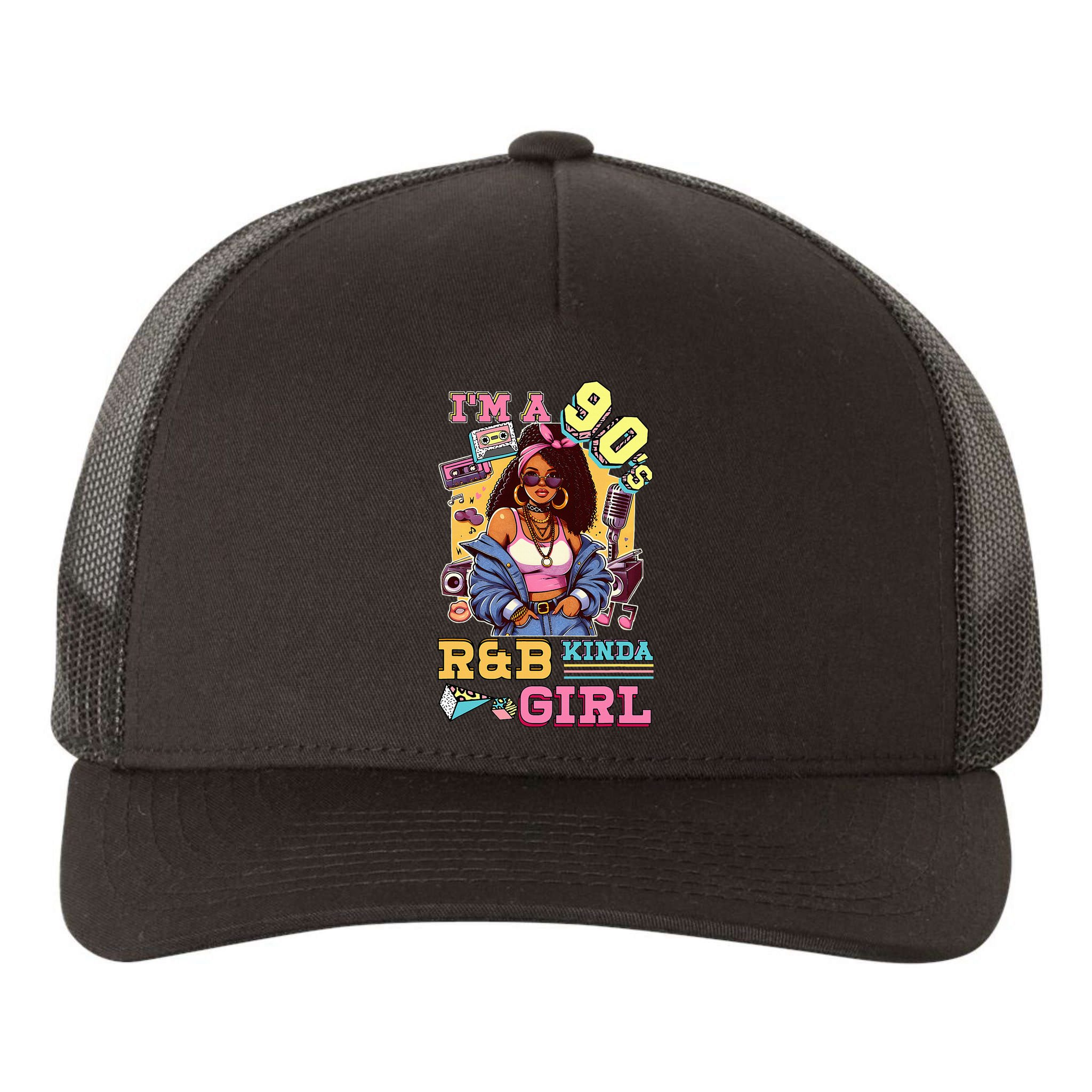 IM A 90s Kinda Girl Rnb Hip Hop Soul Music Yupoong Adult 5-Panel Trucker Hat