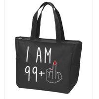 I Am 99 Plus Middle Finger Funny 100th Birthday Zip Tote Bag