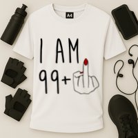 I Am 99 Plus Middle Finger Funny 100th Birthday Cooling Performance Crew T-Shirt