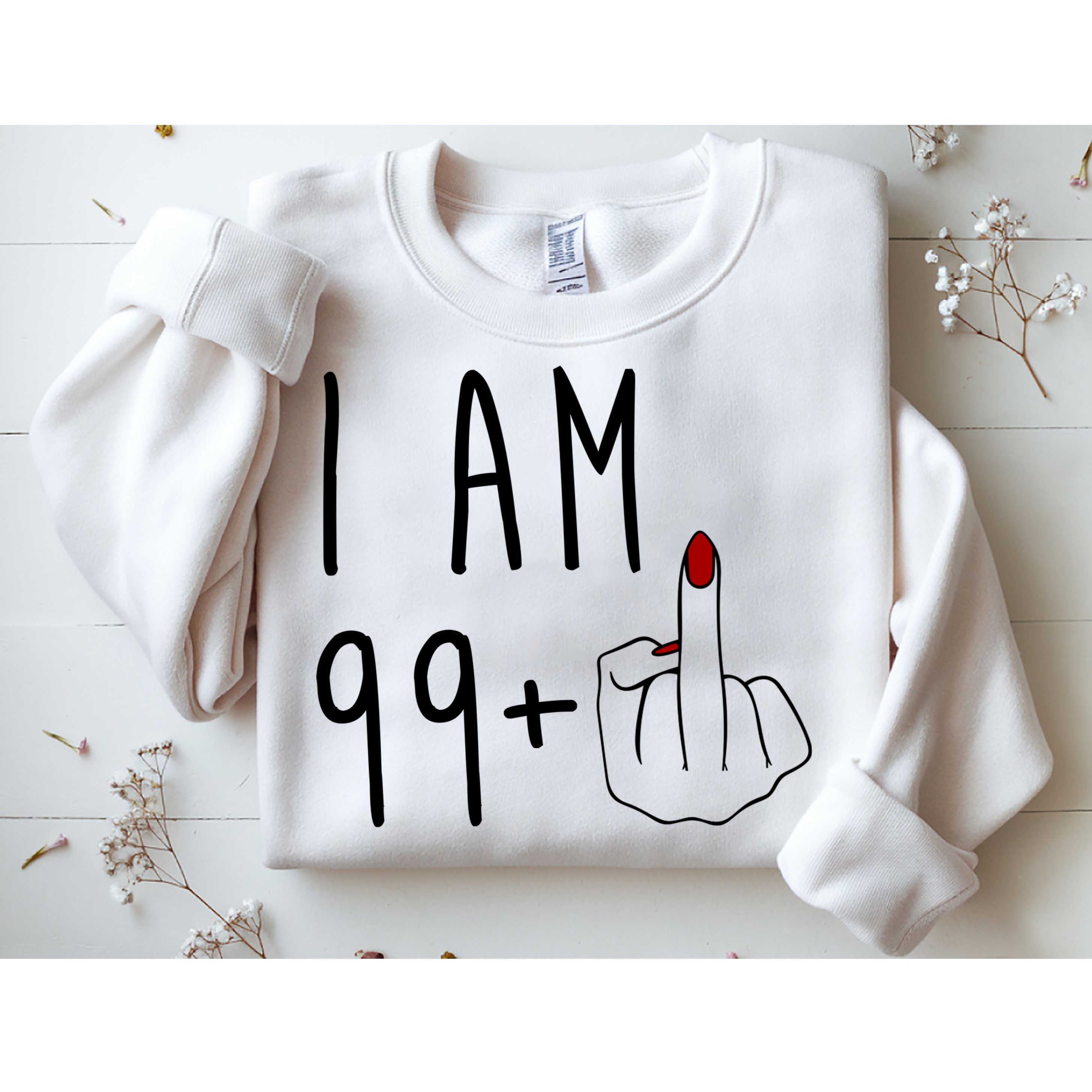 I Am 99 Plus Middle Finger Funny 100th Birthday Sweatshirt
