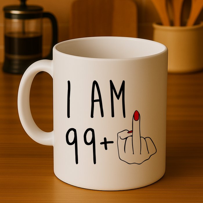 I Am 99 Plus Middle Finger Funny 100th Birthday Mug