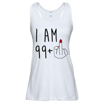 I Am 99 Plus Middle Finger Funny 100th Birthday Ladies Essential Flowy Tank