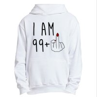 I Am 99 Plus Middle Finger Funny 100th Birthday Urban Pullover Hoodie