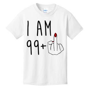 I Am 99 Plus Middle Finger Funny 100th Birthday Kids T-Shirt