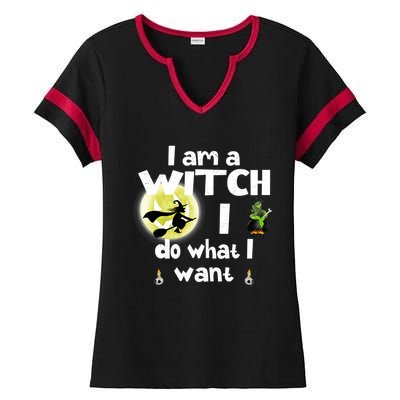 I Am A Witch I Do What I Want Funny Halloween Meaningful Gift Ladies Halftime Notch Neck Tee