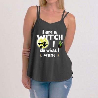 I Am A Witch I Do What I Want Funny Halloween Meaningful Gift Women's Strappy Tank