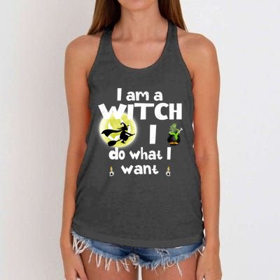 I Am A Witch I Do What I Want Funny Halloween Meaningful Gift Women's Knotted Racerback Tank