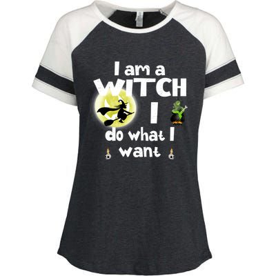 I Am A Witch I Do What I Want Funny Halloween Meaningful Gift Enza Ladies Jersey Colorblock Tee