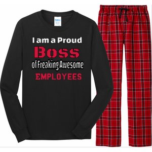 I Am A Proud Boss Of Freaking Awesome Employees Gift Long Sleeve Pajama Set