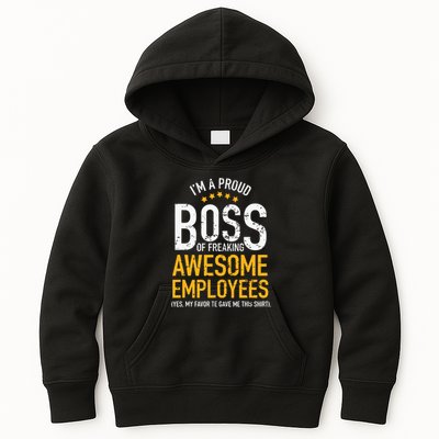 I Am A Proud Boss Of Freaking Awesome Employees Kids Hoodie