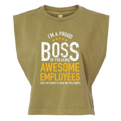I Am A Proud Boss Of Freaking Awesome Employees Garment-Dyed Women's Muscle Tee