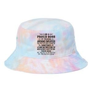 I Am A Proud Boss Of Freaking Awesome Employees Tie Dye Newport Bucket Hat